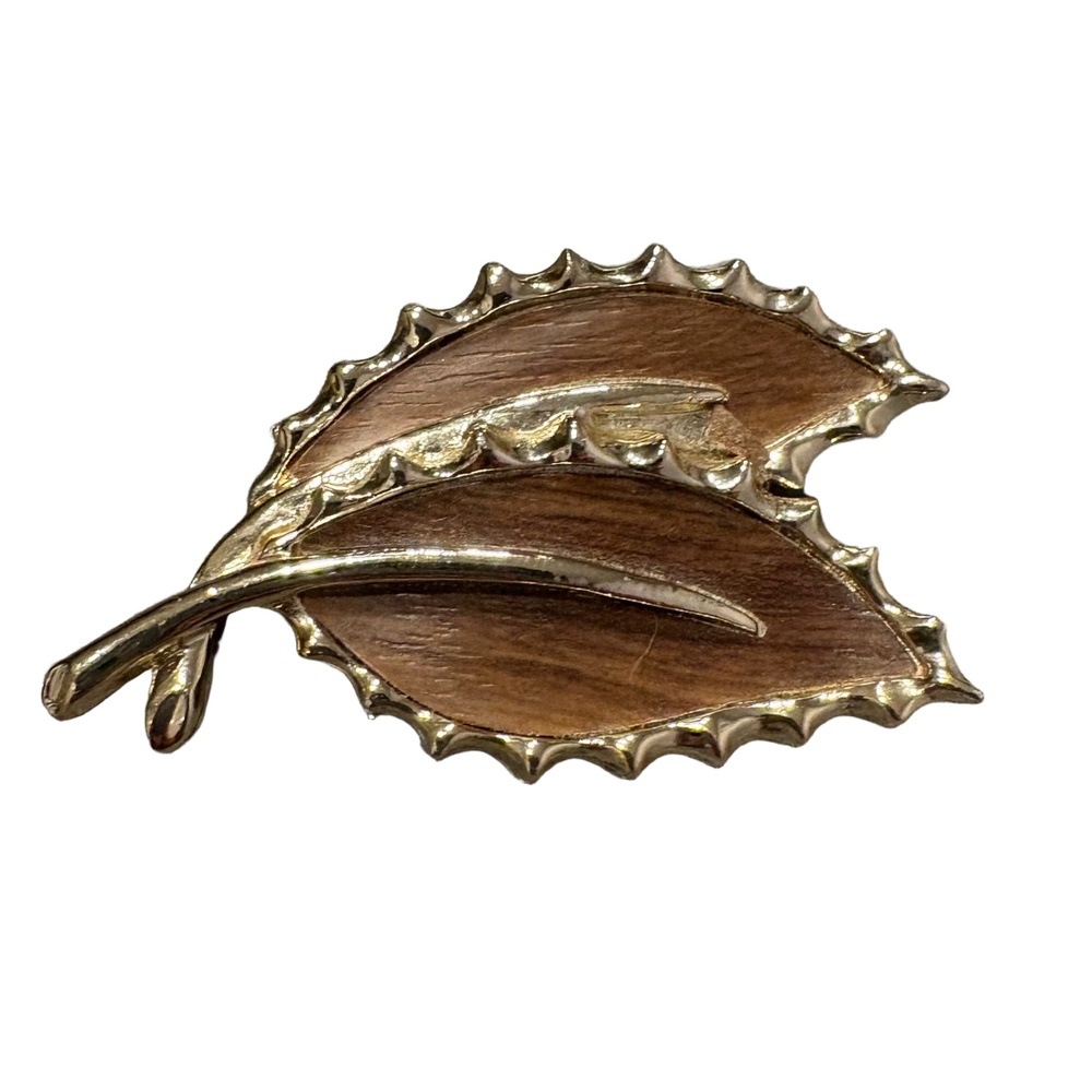 Sarah Coventry Brooch Size See Pictures Brown Leaf Retro Glamour Signed Vintage - Picture 1 of 2
